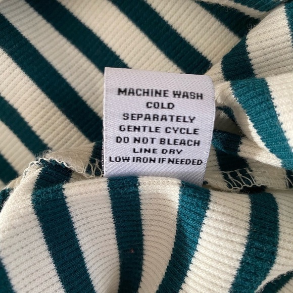 Emma & Michele Green Stripe Size Medium Dress - Picture 7 of 7